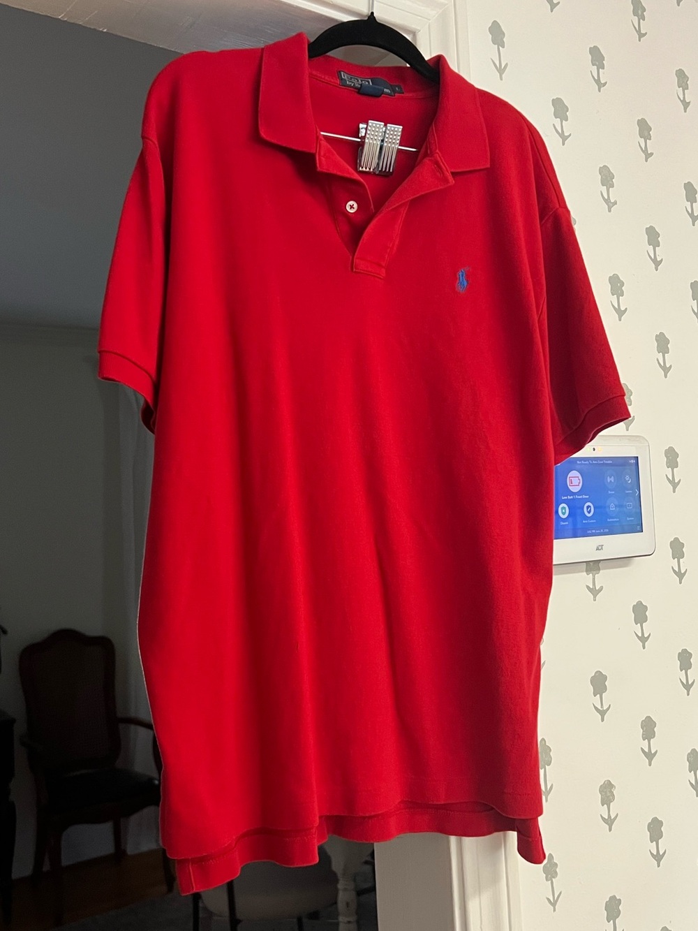 Ralph Lauren Red Short-Sleeve Polo with Blue Pony